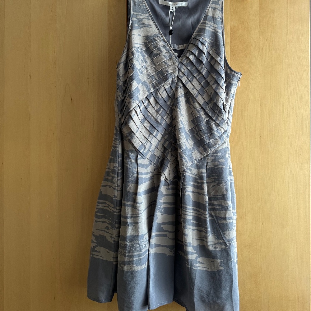 Walter silk pleated grey multi dress